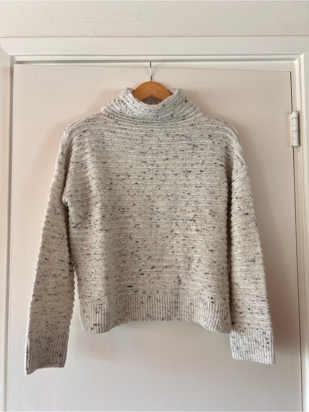 Madewell Cream Ribbed Turtleneck Sweater